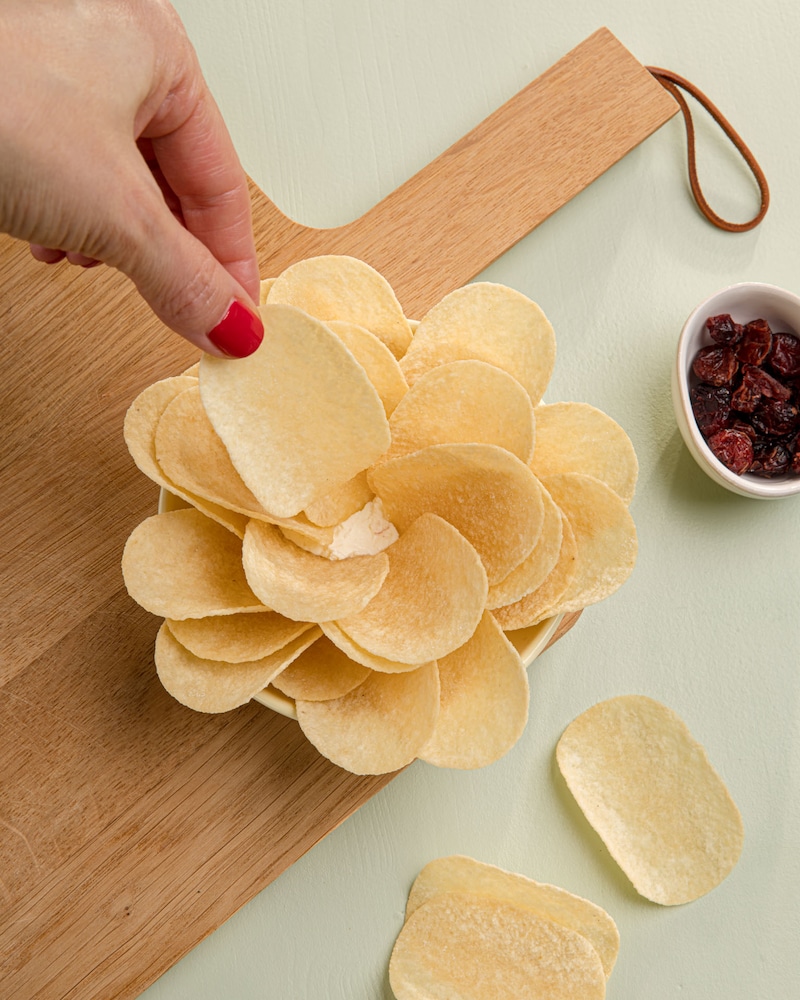 Dieses Bild zeigt wie die Chips angerichtet werden.