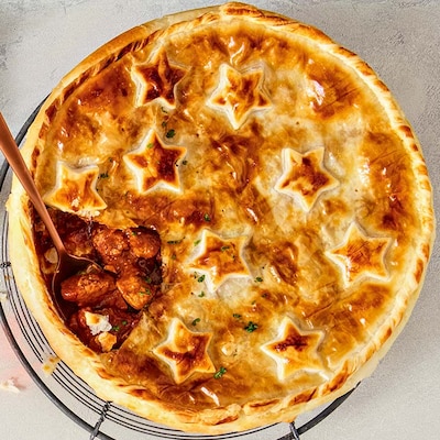 Dieses Bild zeigt den fertigen Pot-Pie mit Wildfüllung.