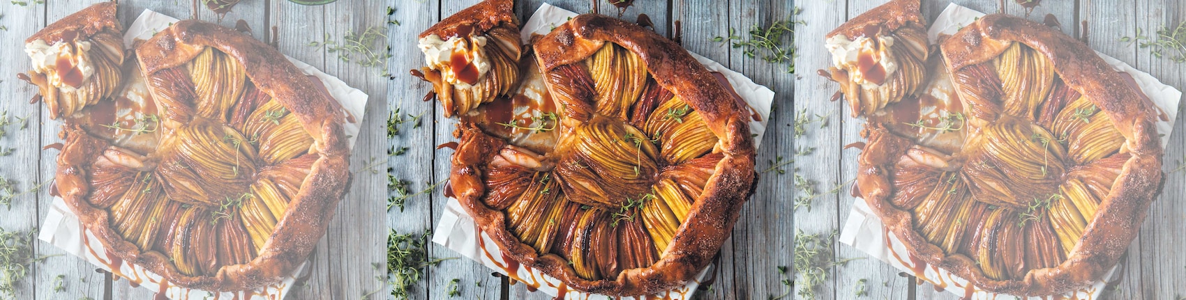 Karamellisierte Apfel-Birnen-Galette