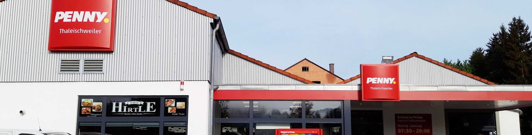 Sie sehen den Eingang vom Penny Markt in Thaleischweiler/Froeschen, Bahnhofstr. 52