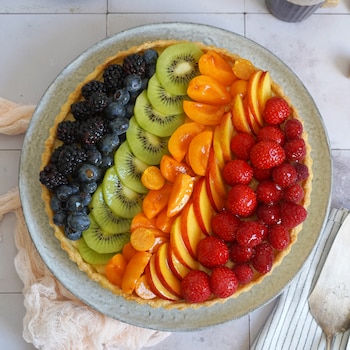 Dieses Bild zeigt die fertige Obsttarte.