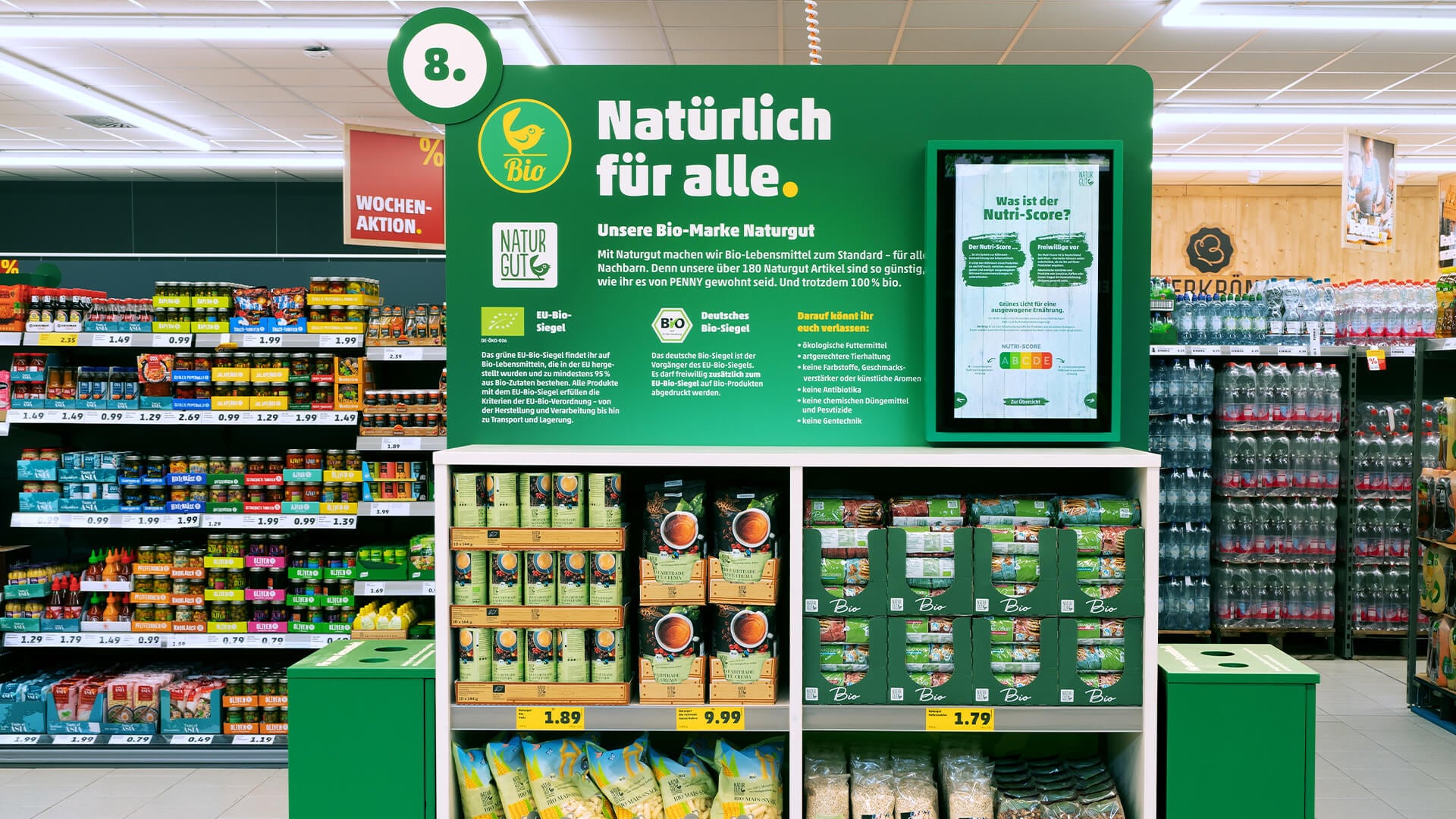 Info-Station zur Bio-Eigenmarke von PENNY "Naturgut"