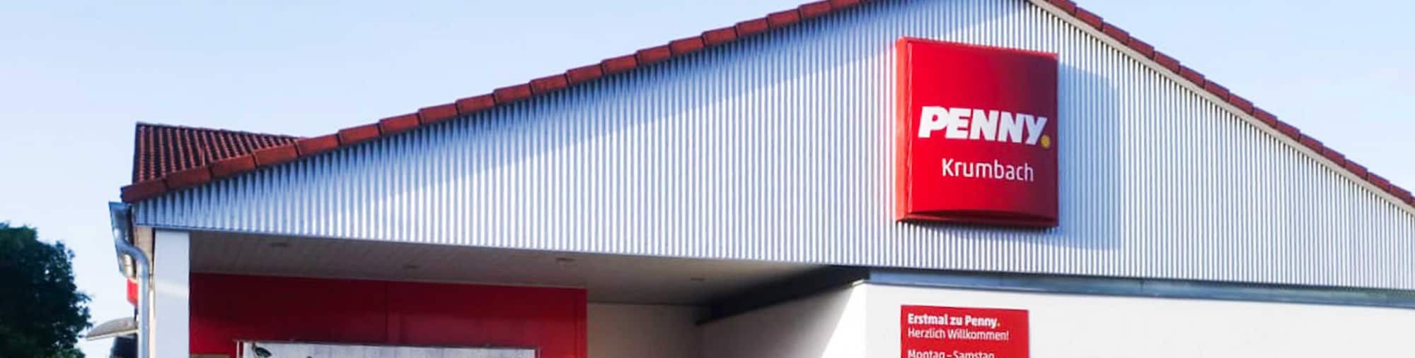 Sie sehen den Eingang vom Penny Markt in Krumbach Raunauerstraße 1