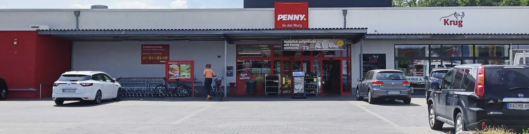 Sie sehen den Eingang vom Penny Markt in Gaggenau, Max-Roth-Str. 9