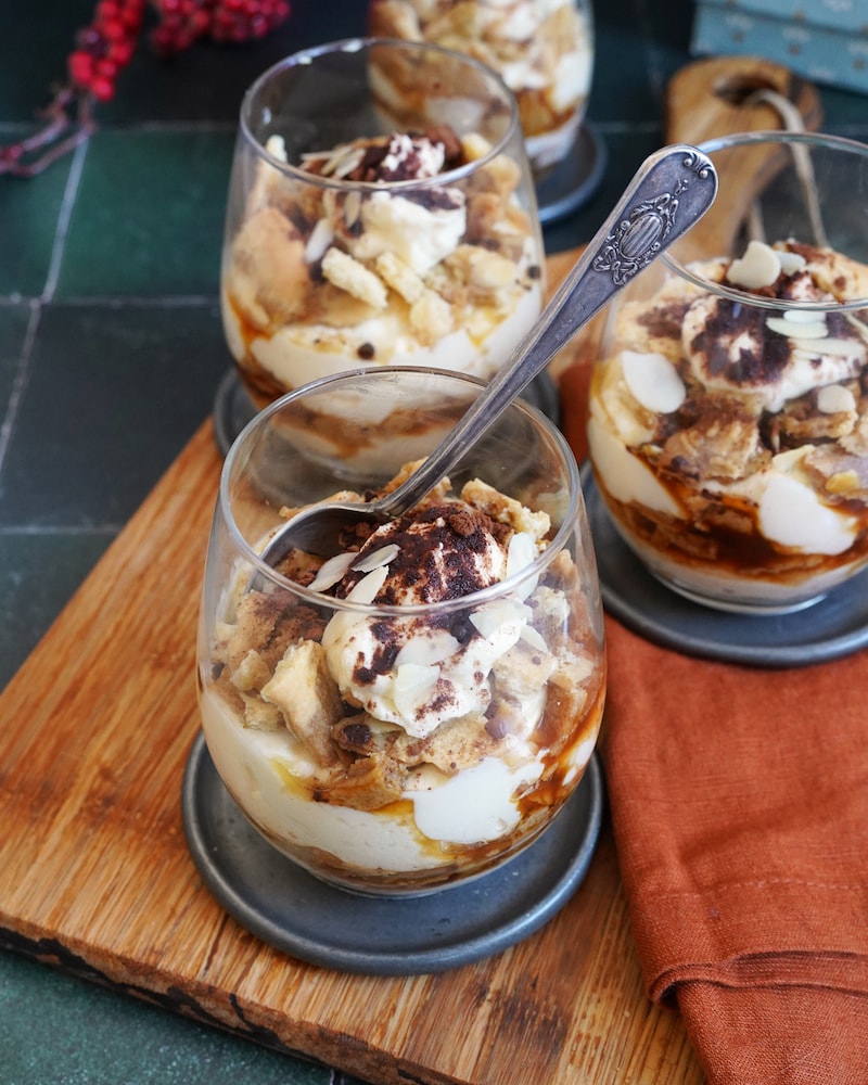Dieses Bild zeigt das fertige Spekulatius Tiramisu.