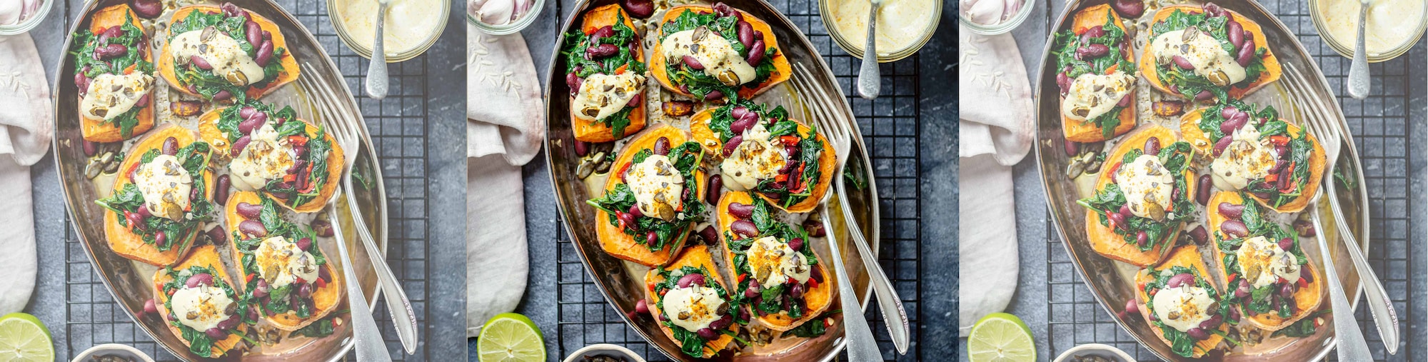 Dieses Bild zeigt die fertigen Süßkartoffeln.