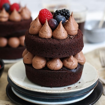 Auf diesem Bild siehst du unsere Mini-Schokoladenküchlein.