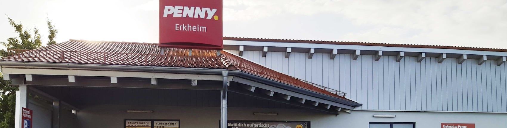 Sie sehen den Eingang vom Penny Markt in Erkheim, Fruehmahd 1