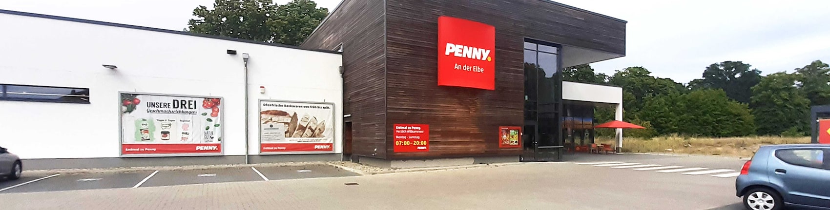 sie sehen den Eingang vom Penny Markt in Dömitz Roggenfelder Str. 1C
