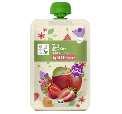 NATURGUT Bio Fruchtpüree Apfel & Erdbeere