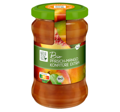 NATURGUT Bio Pfirsich-Mango Konfitüre Extra