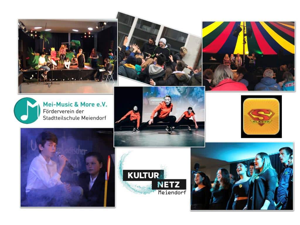 Collage von Kindern beim Singen oder Tanzen