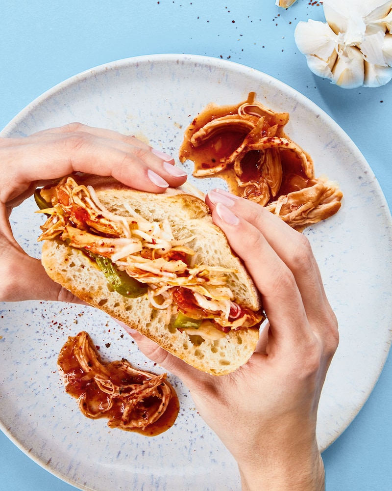 Dieses Bild zeigt das fertige saftige Sandwich.