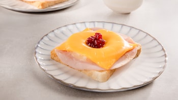 Diese Bild zeigt das fertige Toast Hawaii.