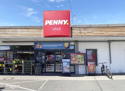Sie sehen den Eingang vom Penny Markt in Neuwied – Irlich Auf Dem Ebenfeld 3