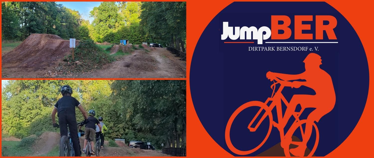 Collage vom Vereinslogo und Kindern beim Radfahren