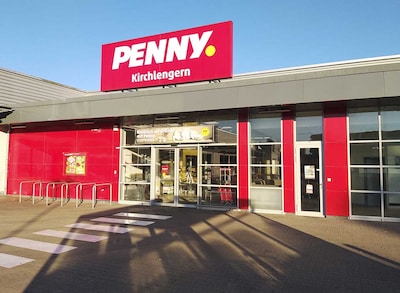 Sie sehen den Eingang vom Penny Markt in Kirchlengern, Im Obrock 17 A