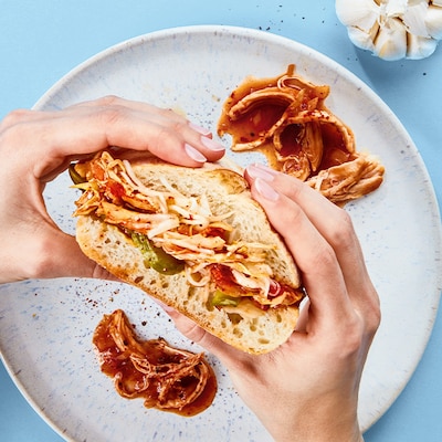 Dieses Bild zeigt das fertige saftige Sandwich.