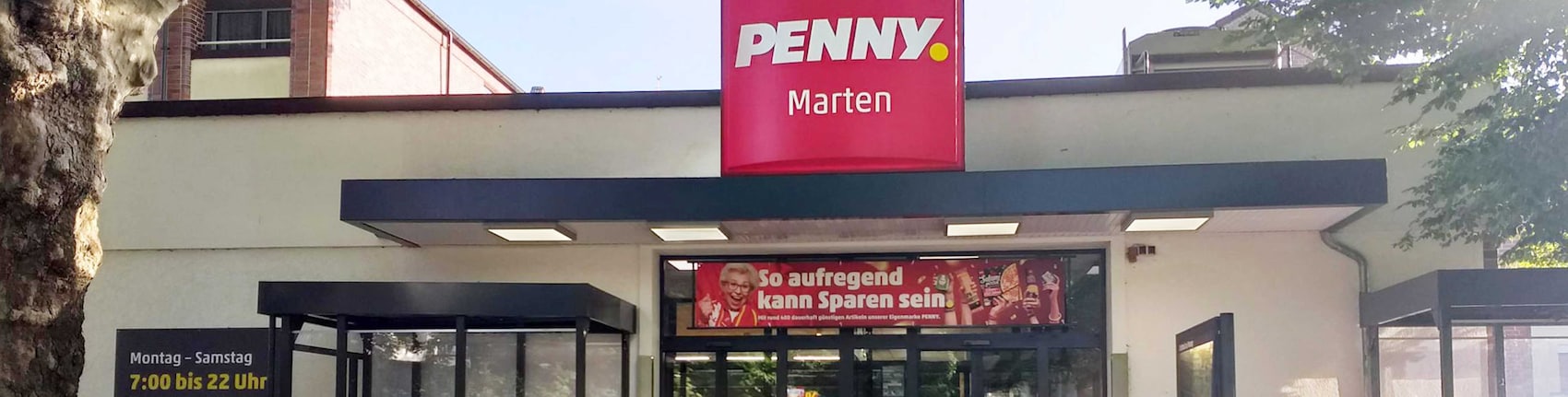 Sie sehen den Eingang vom Penny Markt in Dortmund - Marten, Martener Str. 346-348