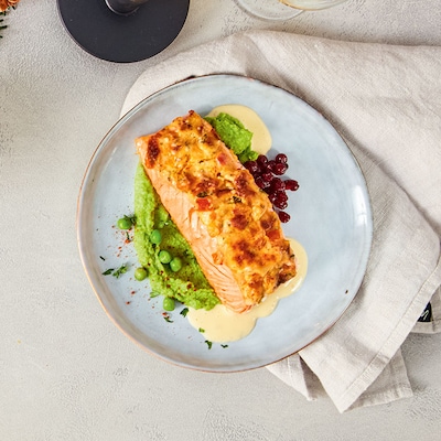 Dieses Bild zeigt den fertigen Ofenlachs.