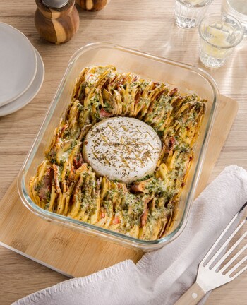 Dieses Bild zeigt den fertigen Kartoffelauflauf.