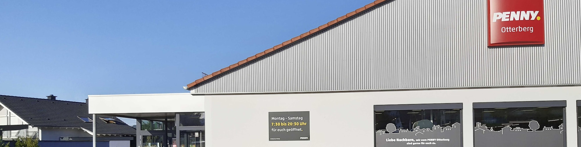 Sie sehen den Eingang vom Penny Markt in Otterberg, Gewerbestr. 2
