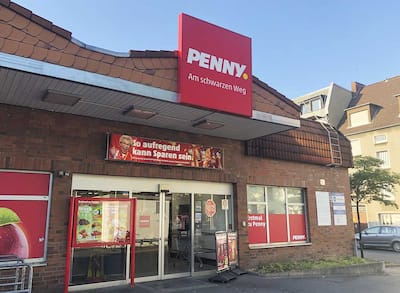 Sie sehen den Eingang vom Penny Markt in Hamm - Mitte, Schwarzer Weg 24