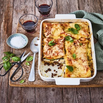 Gemüselasagne mit Hähnchen