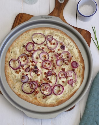 Auf diesem Bild siehst du unseren Flammkuchen mit Tortillas.