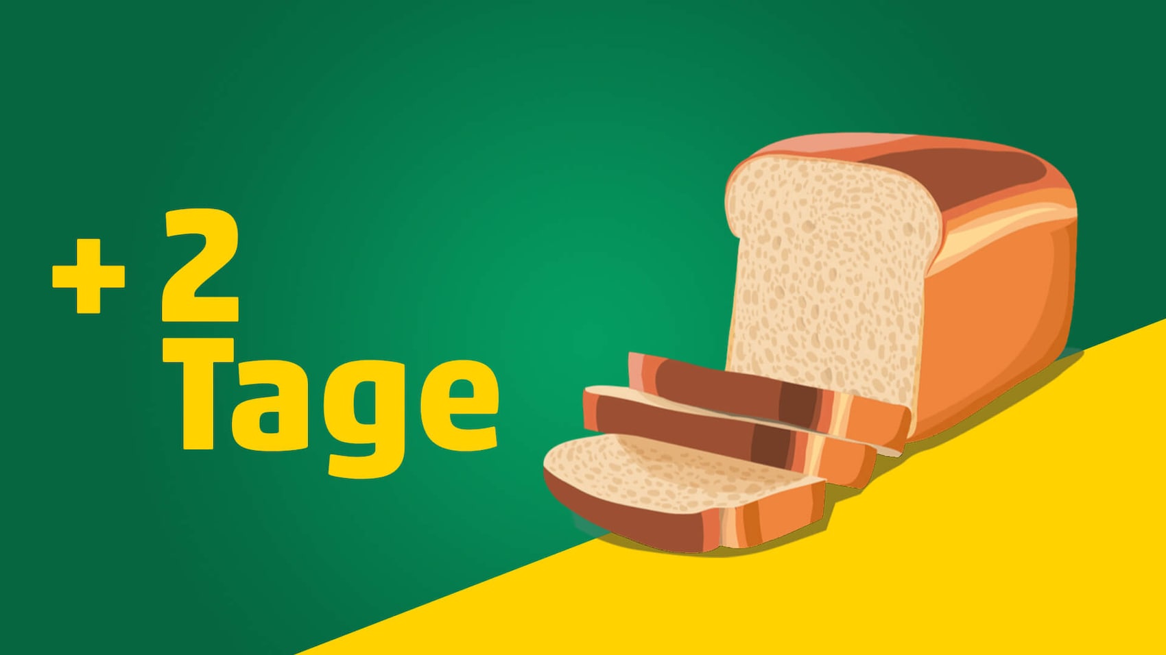 Illustrierte Lebensmittel vor grünem und gelbem Hintergrund