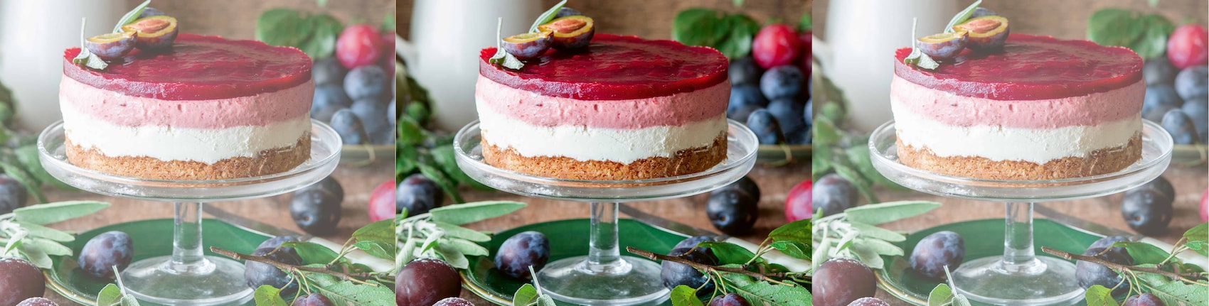 Dieses Bild zeigt die fertige fruchtige Schichttorte.