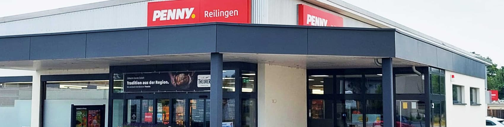 sie sehen den Eingang vom Penny Markt in Reilingen Siemensstr. 1