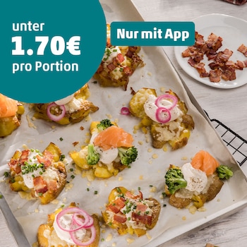 Dieses Bild zeigt die fertigen Smashed Potatoes.