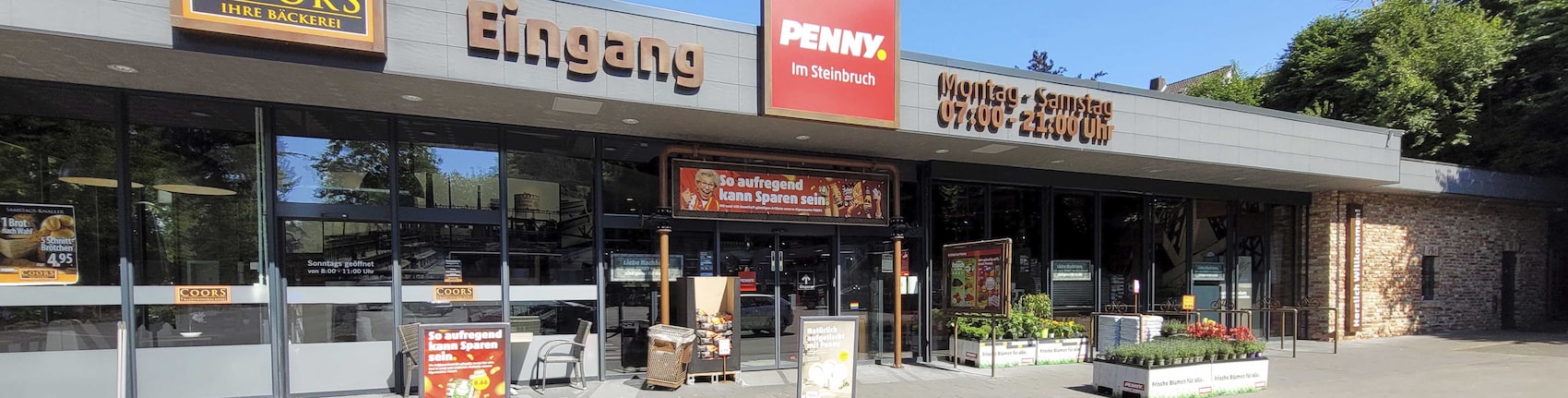 Sie sehen den Eingang vom Penny Markt in Georgsmarienhütte, Im Steinbruch 6