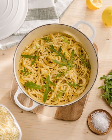 Diese Bild zeigt die fertige One Pot Pasta.