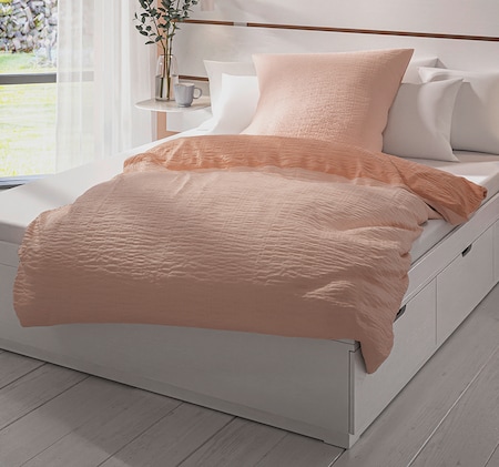 HOME IDEAS Living Seersucker-Bettwäsche-Garnitur einfarbig 12.99