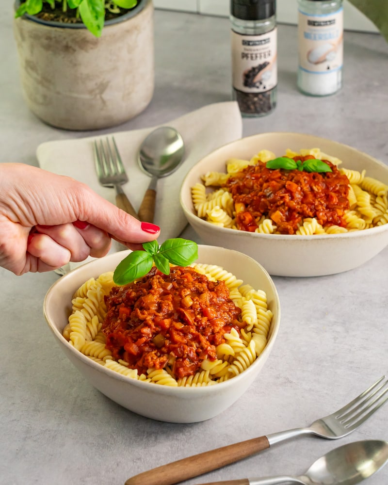 Dieses Bild zeigt die fertige Bolognese.