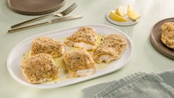 fertiger Kabeljau mit Kräuterkruste