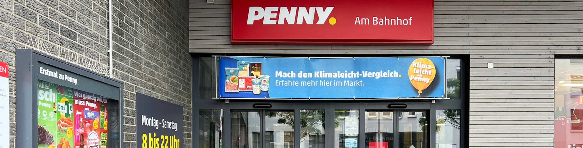 Sie sehen den Eingang vom Penny Markt in Hagen, Graf-von-Galen-Ring 24