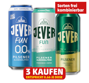 JEVER Pilsener oder Fun 1.99