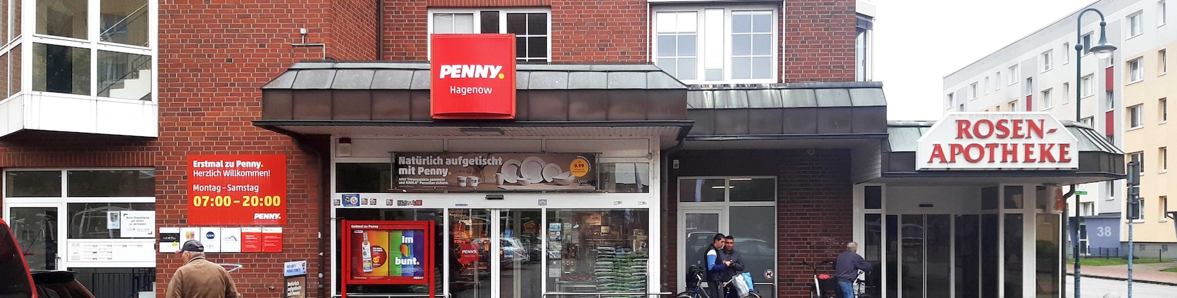 sie sehen den Eingang vom Penny Markt in Hagenow Moellner Str. 51A 