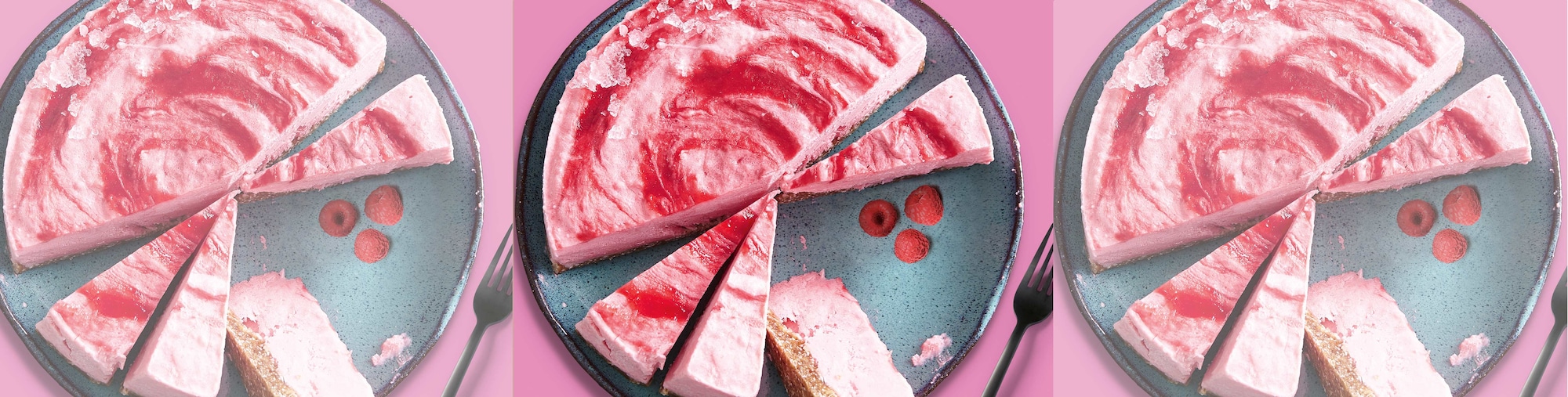 Himbeer-Eistorte auf nussigem Boden