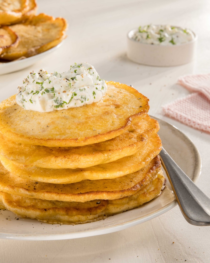 Dieses Bild zeigt unsere herzhaften Pfannkuchen.