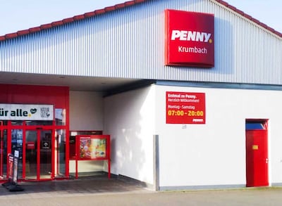 Sie sehen den Eingang vom Penny Markt in Krumbach Raunauerstraße 1