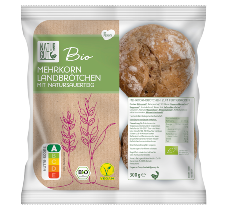 NATURGUT Bio Mehrkorn Landbrötchen mit Natursauerteig