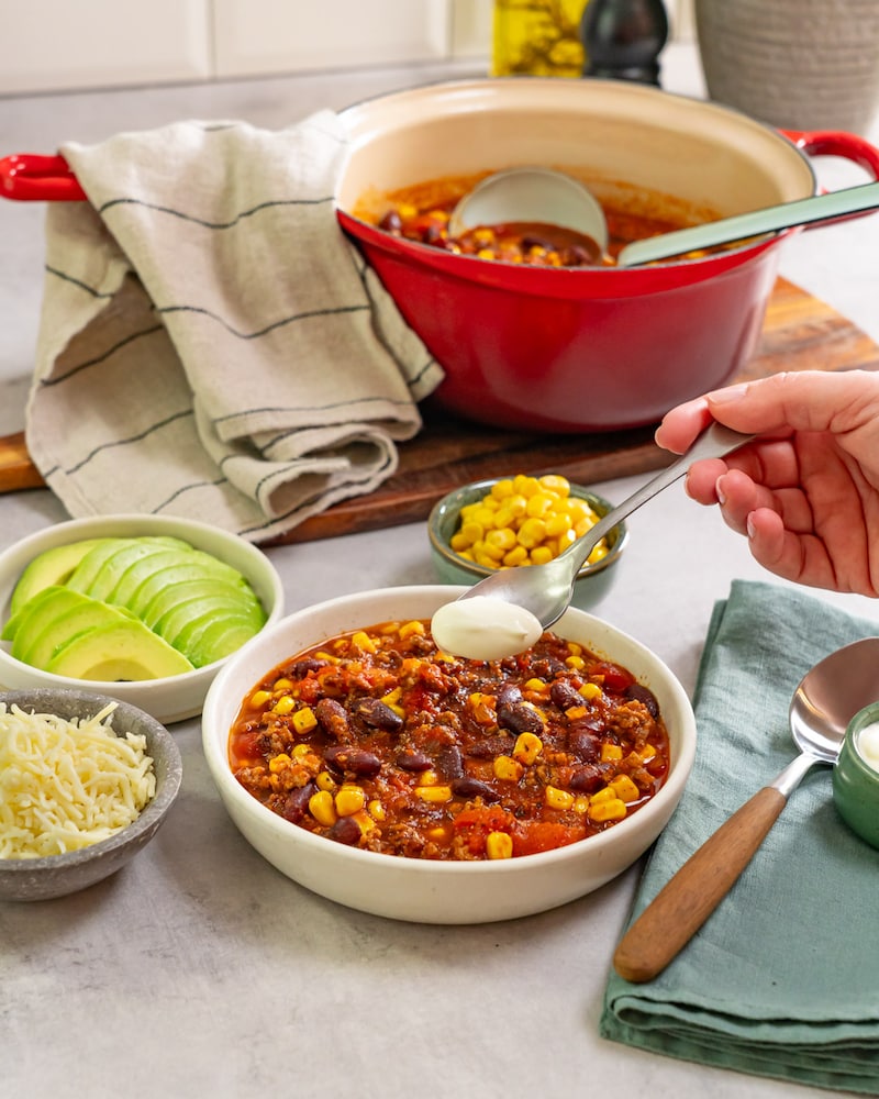 Diese Bild zeigt das Topping für die Chilli con Carne.