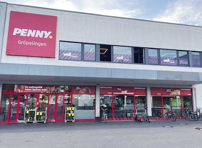 Sie sehen den Eingang vom Penny Markt in Bremen, Gröpelinger Heerstr. 251