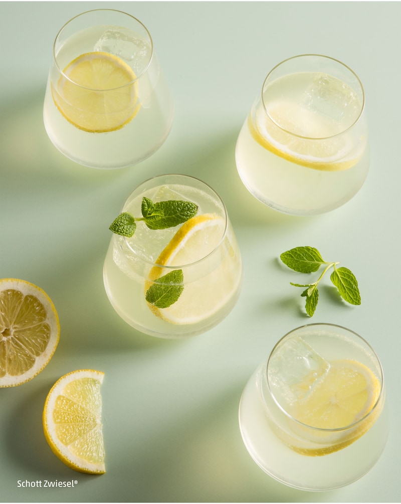 Dieses Bild zeigt die fertige Zitronenlimonade.