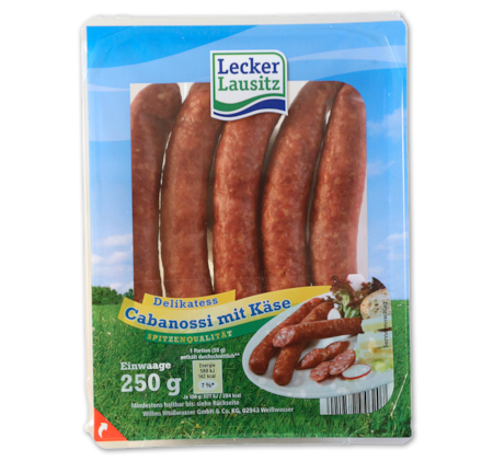 LECKER LAUSITZ Cabanossi mit Käse oder Schweinefleischknacker*