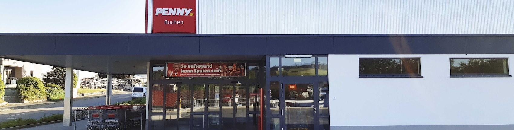 Sie sehen den Eingang vom Penny Markt in Buchen Zu den Dilläckern 2